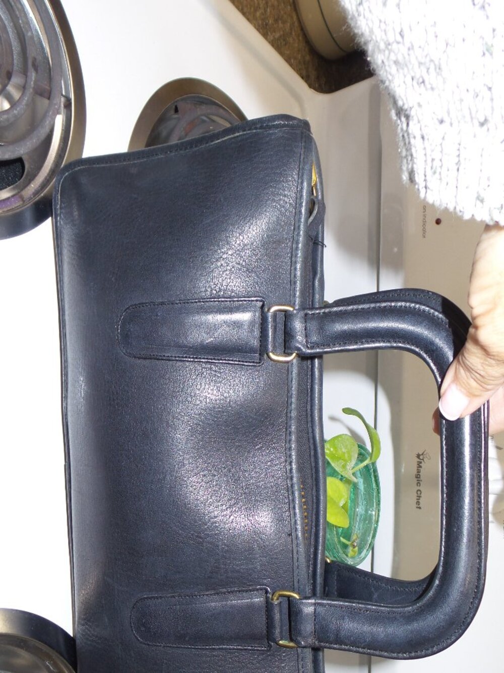 Vintage Coach NYC Black Glove-Tanned Leather Briefcase Satchel - Picture 2 of 8